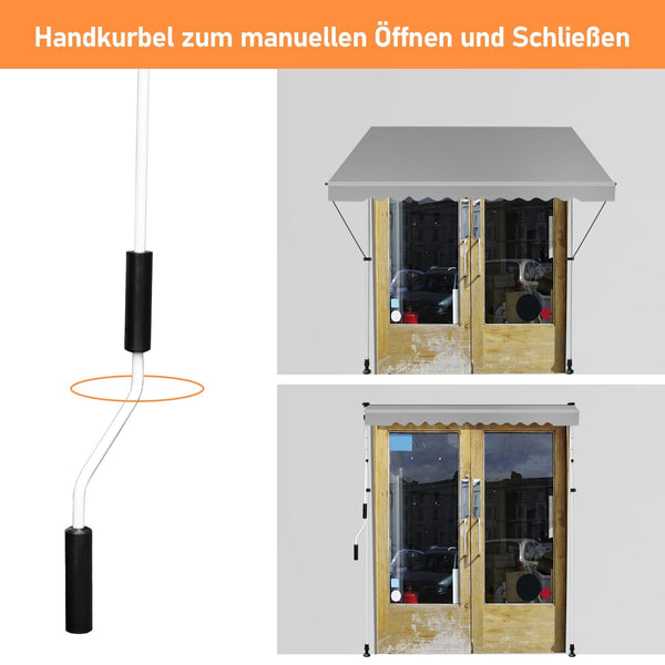 hengda markise Markise Balkonmarkise Klemmmarkise Gelenkarm Sonnenschutz Aluminium 1. –  Hengda Online Shop