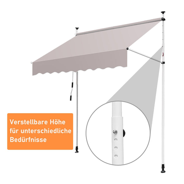 hengda markise Markise Balkonmarkise Klemmmarkise Gelenkarm Sonnenschutz Aluminium 1. – Hengda Online Shop