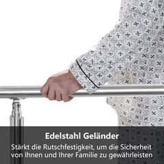 Hengda Geländer Bausatz Treppengeländer Griff Wand Wandhandlauf Edelstahl