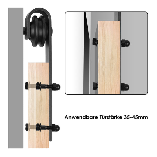Hengda 183-200cm Schiebetürsystem Laufschiene Schiebetüren Holzschiebe –  Hengda Online Shop