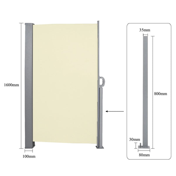 hengda markise Online Shop Hengda Seitenmarkise 160x300cm Beige Sonnenschutz Sichtschutz –  Hengda Online Shop