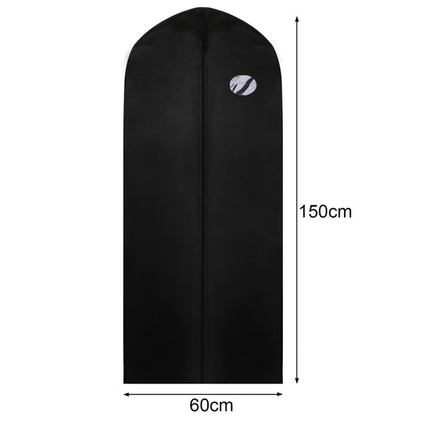 Hengda 1x - 10x Kleidersack 100/128/150 x 60cm Kleider Schutzhülle Hülle schwarz Anzugsack Kleidertasche