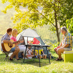 Hengda Campingtisch Klapptisch Höhenverstellbar, Campingtisch Klappbar, Camping Tisch mit Aufrollbarer Tischplatte und Tragetasche, Aluminiumrahmen