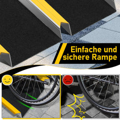 Hengda 2 Stück Auffahrrampe, 118cm Alu Rollstuhlrampe, Laderampe Tragfähigkeit 300kg