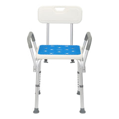 Hengda Duschhocker für Senioren Duschstuhl mit Armlehnen und Rückenlehne Badezimmerhocker bis 136kg Badhocker Höhenverstellbar Badhocker für die Dusche