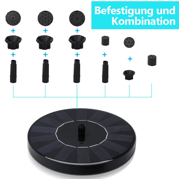 Hengda SolarPumpe solar springbrunnen Fontäne Teichpumpe Teich Wasserspiel 16cm kleiner