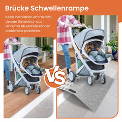 Hengda Türschwellenrampe, Rollstuhlrampe, 60/80/100cm Alu Auffahrrampe, Schwellenbrücke