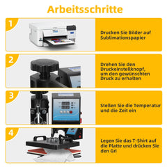 Hengda 8 in 1 Transferpresse, Heißpresse 38x30cm, T-Shirtpresse