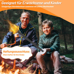 Hengda Wachsfackeln mit Handschutz, 90-100 min Brenndauer Wachs-Fackeln mit Langem Griff, Outdoor Fackeln für Wanderung & Party & Garten