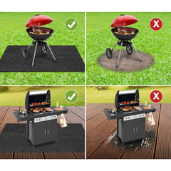 Hengda Grillteppich Grillschutzmatte Bodenmatte Grill Grillunterlage Bodenschutzmatte Grillmatte BBQ Bodenschutzmatte