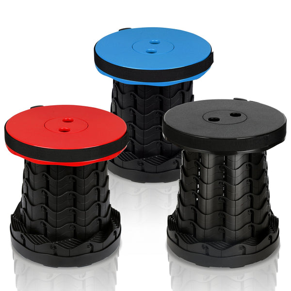 Hengda Tragbarer Klapphocker, Leichte Teleskophocker, 6-44 cm Höhenverstellbare Falthocker, Tragfähigkeit 150 kg