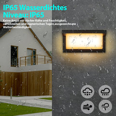 Hengda LED Wandleuchte 18W LED Wandlampe Sensor Wandleuchte IP65 Außenleuchte mit Bewegungsmelder
