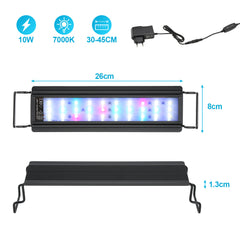 Hengda Aquarium LED Beleuchtung RGB Spectrum, Aquarienbeleuchtung Dimmbare, Aquarium Lampe mit ausziehbarer Halterung, Aquariumleuchte