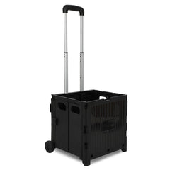 Hengda Einkaufstrolley Klappbar, Transport Trolley, mit neigbarer Teleskopgriff & Deckel 45L/50L