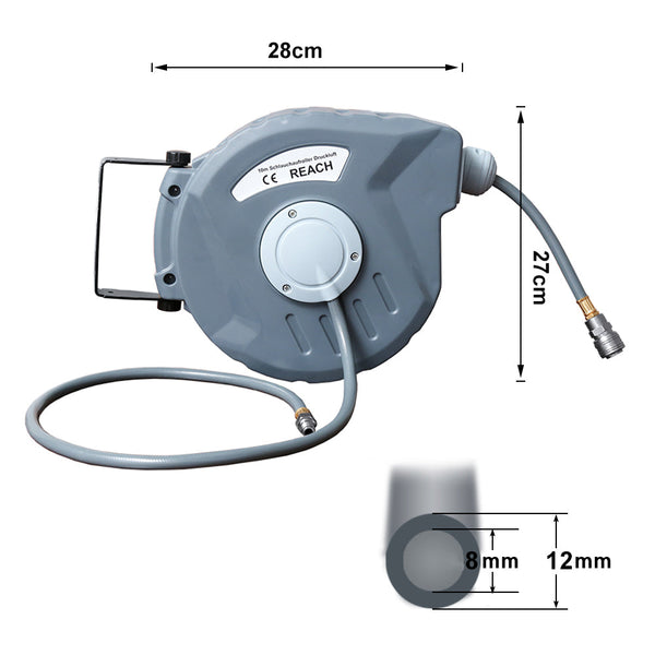 Hengda Schlauchaufroller Automatik Trommel Wasserschlauch Druckluftschlauch 10/20/30m Druckluftschlauch Aufroller Schlauchtrommel Wasser