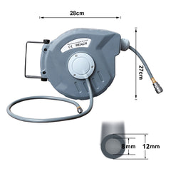 Hengda Schlauchaufroller Automatik Trommel Wasserschlauch Druckluftschlauch 10/20/30m Druckluftschlauch Aufroller Schlauchtrommel Wasser