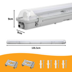 Hengda LED Feuchtraumleuchte 18W/24W, Wannenleuchte 4000K Neutralweiß, T8 LED Röhre, Feuchtraumlampe IP65 Wasserfest Röhrenlampe, Werkstattlampe