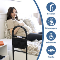 Hengda Aufstehhilfe Bett, Aufstehhilfe Bett Senioren, mit Sensorlich, Aufstehhilfen mit Lagerung Tasche, Aufstehhilfe Höhenverstellbarer, Haltegriffe für Senioren