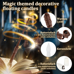 Hengda 12Stk LED Schwebende Kerzen mit Fernbedienung und Timer, LED Zauberstab Kerzen, Halloween Weihnachten Deko