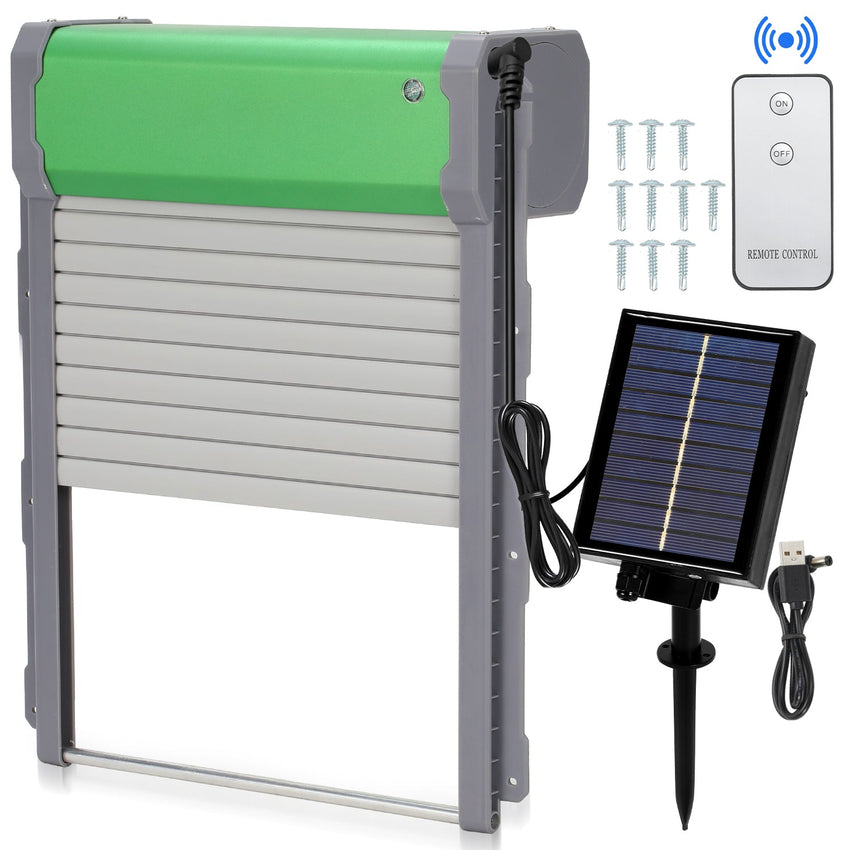 Hengda Aluminum Hühnerstall Hühnerklappe Solar Rolltor Automatische Hühnerklappe Elektrisch Hühnertür Rollladen Tür für Geflügel Hühnerhaus