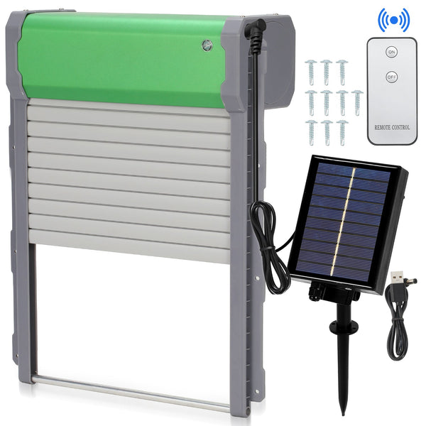 Hengda Aluminum Hühnerstall Hühnerklappe Solar Rolltor Automatische Hühnerklappe Elektrisch Hühnertür Rollladen Tür für Geflügel Hühnerhaus