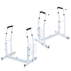 Hengda Mobile Toiletten Aufstehhilfe, Toilettengestell mit Ablagekorb, Höhenverstellbar WC Stützgestell, Toilettenstützgestell für Senioren, Deaktiviert, Schwangere