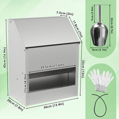 Hengda Hühnerfutterautomat, Futterspender Hühner, 4.5/11.5kg, mit Deckel & Wandhalterung