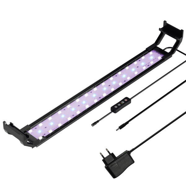 Hengda LED Aquarium Beleuchtung, 16W/20W/25W, Aquariumbeleuchtung Weiß Blau, Aquarium Lampe mit Verstellbarer Halterung, für 90cm-120cm Süßwasser-Aquarien