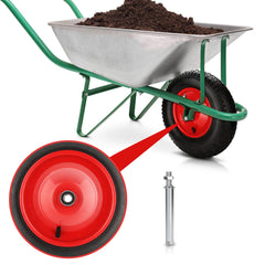 Hengda Schubkarrenrad, 4.80/4.00-8 - 200 kg Tragkraft, Gummirad mit Achse & Kugellager, Ø 390 95mm Ersatzrad Luftreifen für Gartenkarren