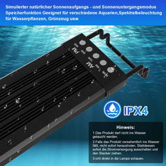Hengda LED Aquarium Beleuchtung, 24/7 Modus, wasserdicht, 55-150cm, Aufsetzleuchte Vollspektrum Licht