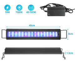 Hengda Aquarium LED Beleuchtung RGB Spectrum, Aquarienbeleuchtung Dimmbare, Aquarium Lampe mit ausziehbarer Halterung, Aquariumleuchte