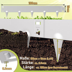 Hengda Rasenkante Metall, Mähkante, Beetumrandungen mit Dornen, Beeteinfassung,15cm/18cm