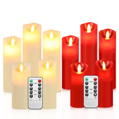 Hengda Flammenlose LED Kerzen 5er Set, Led Kerzen Flackernde Flamme, Echtwachs Kerzen mit Fernbedienung, mit Timerfunktion