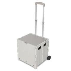 Hengda Einkaufstrolley Klappbar, Transport Trolley, mit neigbarer Teleskopgriff & Deckel 45L/50L
