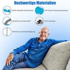Hengda Duschstuhl mit abnehmbaren Armen und Rückenlehne, Duschhocker für senioren, Höhenverstellbar 56-69cm, bis 136 kg belastbar