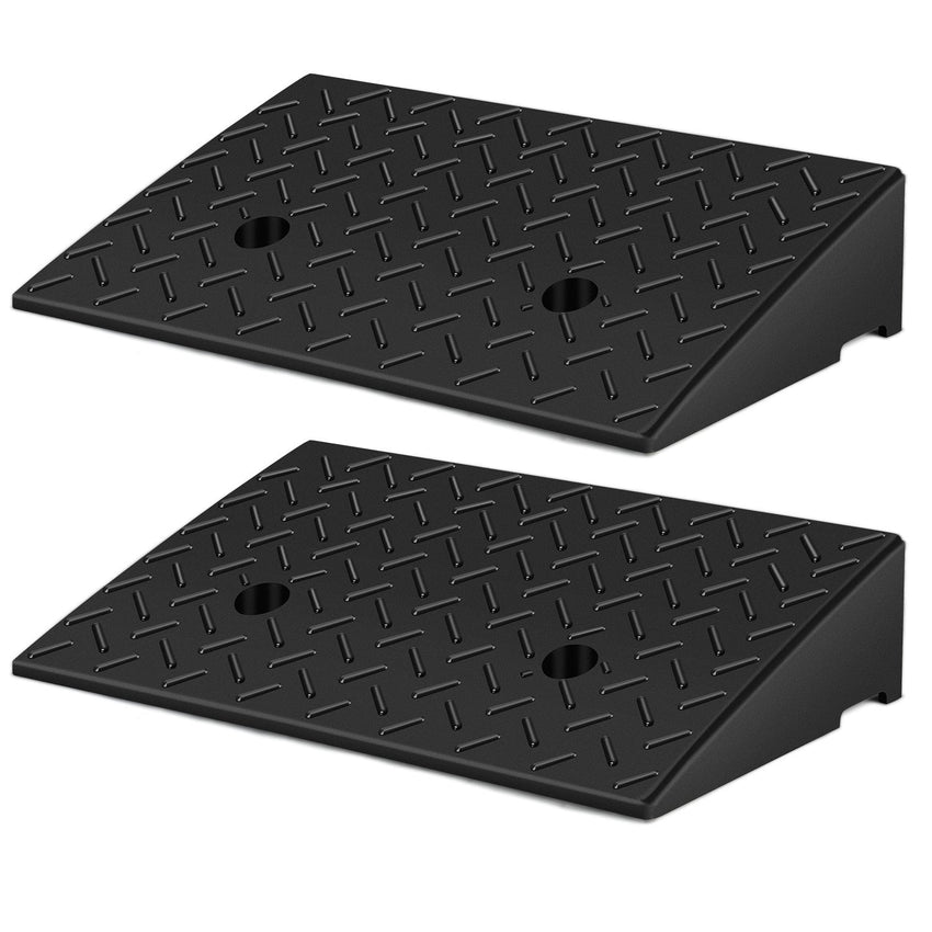 Hengda 2 Stück Auffahrrampe Gummi, Bordsteinrampe, Rollstuhlrampe 49x30x11cm