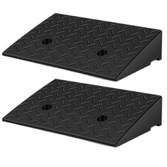 Hengda 2 Stück Auffahrrampe Gummi, Bordsteinrampe, Rollstuhlrampe 49x30x11cm