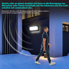 Hengda LED Wandleuchte 18W LED Wandlampe Sensor Wandleuchte IP65 Außenleuchte mit Bewegungsmelder