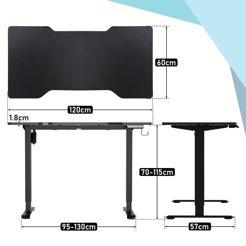 Hengda Schreibtisch, Elektrischer Höhenverstellbarer Tischgestell 3 Memory-Steuerung, Mit Tischplatte, Standing Desk