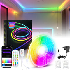 Hengda 2-10M Neon Led Streifen RGBIC LED Strip Flex Schlauch Wasserfest, Diffus, Dimmbar, App-Steuerung