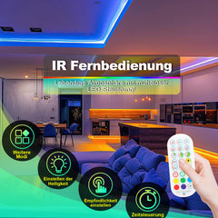 Hengda 2-10M Neon Led Streifen RGBIC LED Strip Flex Schlauch Wasserfest, Diffus, Dimmbar, App-Steuerung