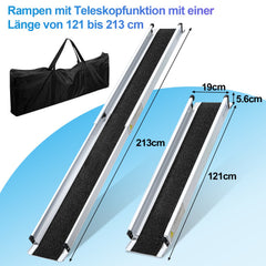 Hengda Rollstuhlrampe, Aluminium Auffahrrampe Rampe Rollstuhl, Teleskoprampe