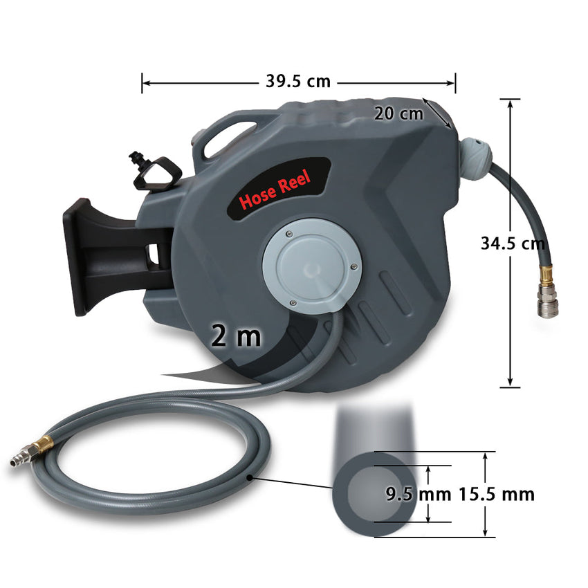 Hengda Schlauchaufroller Automatik Trommel Wasserschlauch Druckluftschlauch 10/20/30m Druckluftschlauch Aufroller Schlauchtrommel Wasser