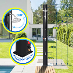 Hengda Solardusche 20/35/40 Liter Solar Gartendusche Inkl. Schutzhaube und 180° Regenduschkopf, bis 60°C, 50 PSI Wasserdruck, ohne Stromanschluss, für den Garten Urlaub und Camping