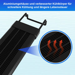 Hengda LED Aquarium Beleuchtung, 24/7 Modus, wasserdicht, 55-150cm, Aufsetzleuchte Vollspektrum Licht