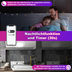 Hengda 24W 2040LM Alexa Lampe Deckenlampe Deckenleuchte Smart Dimmbar Kompatibel mit Alexa & Google 2700K-6500K, Farbwechsel Flach Schlafzimmer Lampe, IP44 für Kinderzimmer Badezimmer