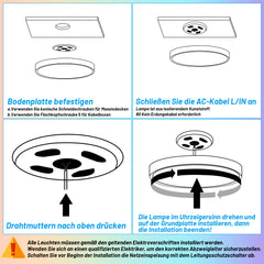 Hengda 24W 2040LM Alexa Lampe Deckenlampe Deckenleuchte Smart Dimmbar Kompatibel mit Alexa & Google 2700K-6500K, Farbwechsel Flach Schlafzimmer Lampe, IP44 für Kinderzimmer Badezimmer