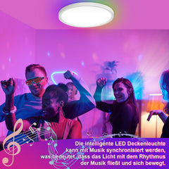 Hengda 24W 2040LM Alexa Lampe Deckenlampe Deckenleuchte Smart Dimmbar Kompatibel mit Alexa & Google 2700K-6500K, Farbwechsel Flach Schlafzimmer Lampe, IP44 für Kinderzimmer Badezimmer