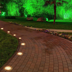 Hengda Bodeneinbaustrahler Aussen  Warmweiß Runde Bodenstrahler, 3W IP67 WasserdichtBodenleuchte aus Edelstahl für [Energieklasse G]