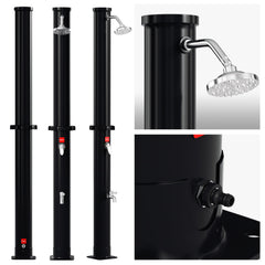 Hengda Solardusche 20/35/40 Liter Solar Gartendusche Inkl. Schutzhaube und 180° Regenduschkopf, bis 60°C, 50 PSI Wasserdruck, ohne Stromanschluss, für den Garten Urlaub und Camping